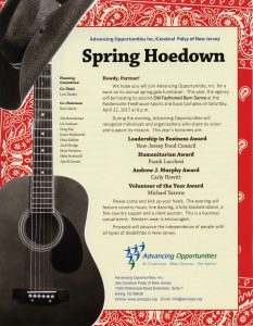 The annual Advancing Opportunities Hoedown fundraiser will help the agency serve people with all disabilities in New Jersey 