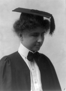Helen Keller, deaf-blind graduate from college
