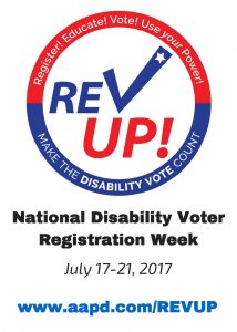 REV UP! is advocacy & self-advocacy campaign among people with disabilities to use their right to vote.