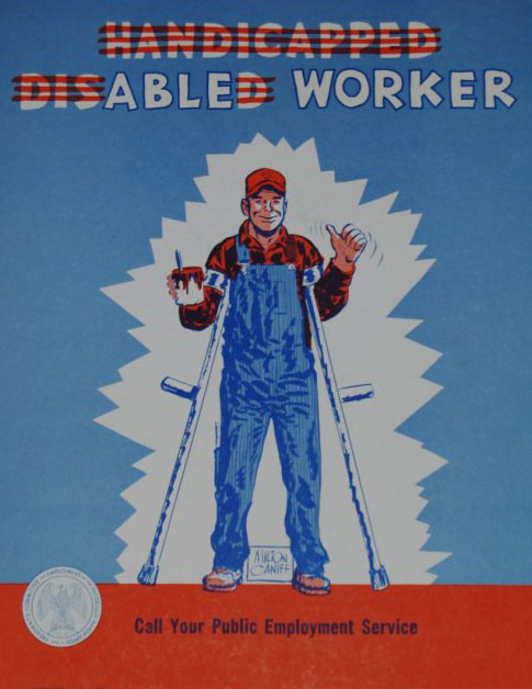 National Disability Employment Month - Vintage poster advocates for people with disabilities in their ability to work