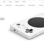 Illustration of the new X box controller showing refreshable braille display and paddles for the blind