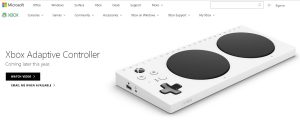 Illustration of the new X box controller showing refreshable braille display and paddles for the blind