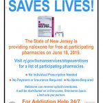 N J D H S poster urging people to get naloxoneNaloxone opioid addiction New Jersey
