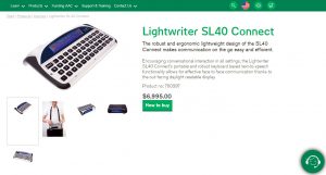 Lightwriter AAC assistive technology
