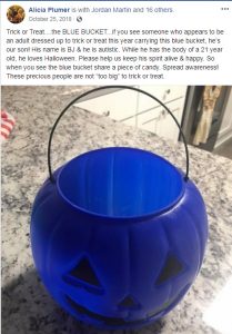 Halloween inclusion autism blue pumpkin